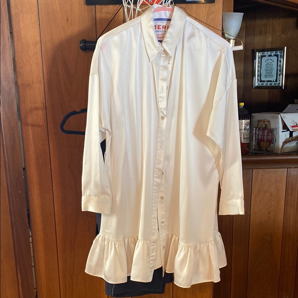 Zara Cream satin  Mini Dress